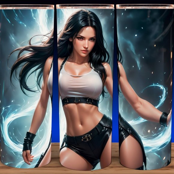 Final Fantasy VII Tifa Action Pose Gamer Cup Mug Tumbler - Picture 1 of 3